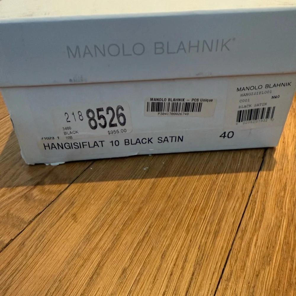 Manolo Blahnik Black Flats with Silver Embellishments - Picture 5 of 5